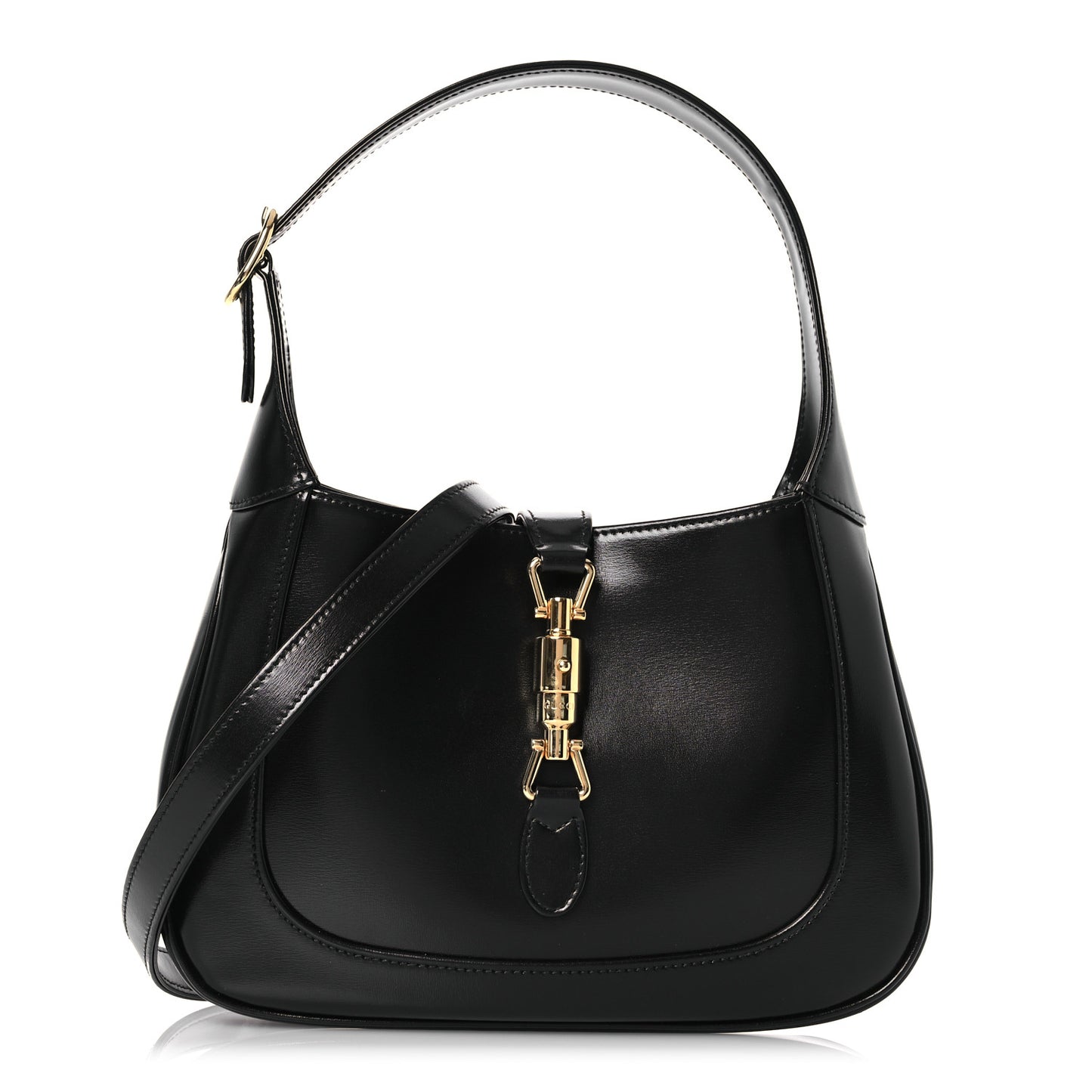 Boarded Dyana Lux Calfskin Small Jackie 1961 Hobo Black