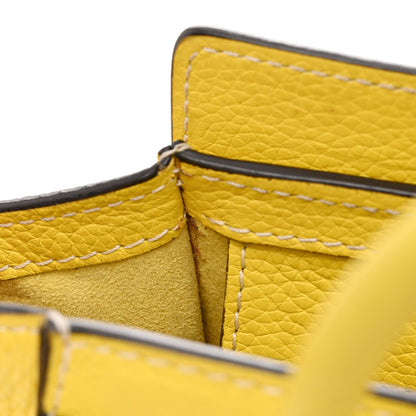 Celine Drummed Calfskin Nano Luggage Citron 16 of 20