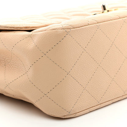 Chanel Caviar Quilted Jumbo Single Flap Beige 9 of 10