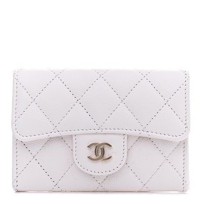 Chanel Caviar Quilted Flap Card Holder Wallet White 1 of 4
