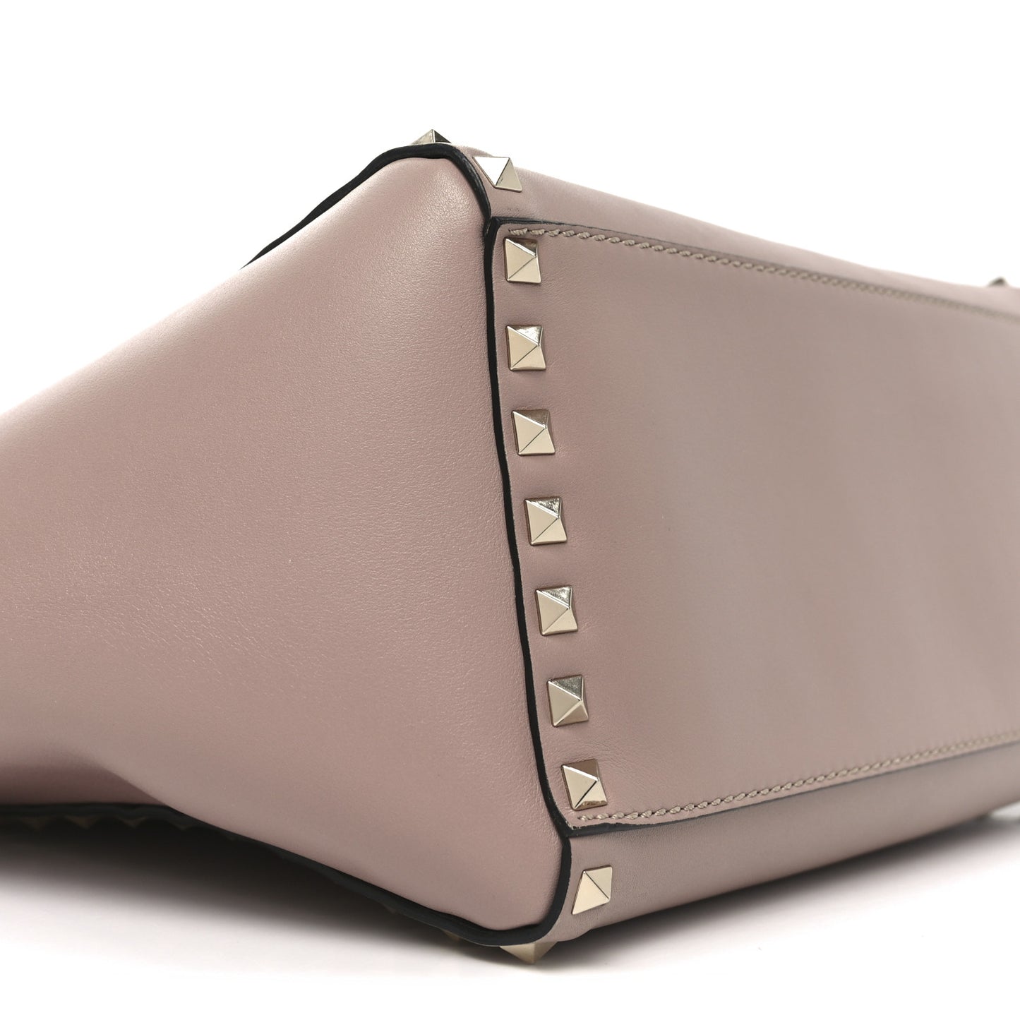 Vitello Small Rockstud Double Handle Tote Poudre