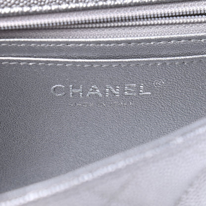 Chanel Metallic Caviar Quilted Mini Top Handle Rectangular Flap Silver 5 of 6