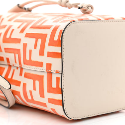 Fendi Vitello Liberty F is Fendi Bi-Color FF 1974 Embossed Mini Mon Tresor Bucket Bag Camelia Aranciata 9 of 10