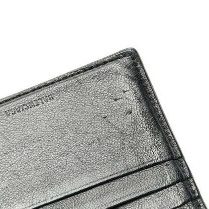 Balenciaga Calfskin Paris Logo Cash Square Bi-Fold Wallet Black White 7 of 8