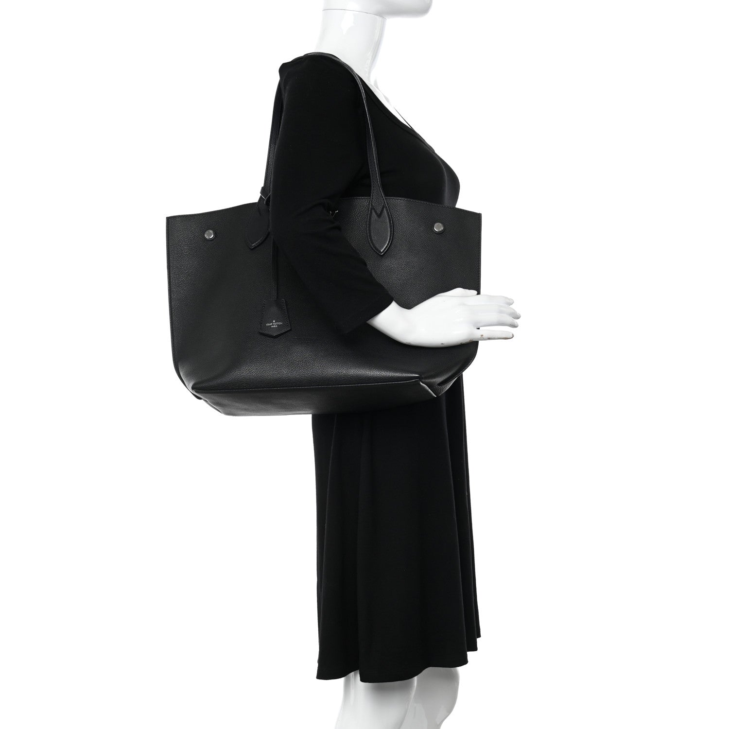 Louis Vuitton Calfskin Lockme Go Tote Black 2 of 9