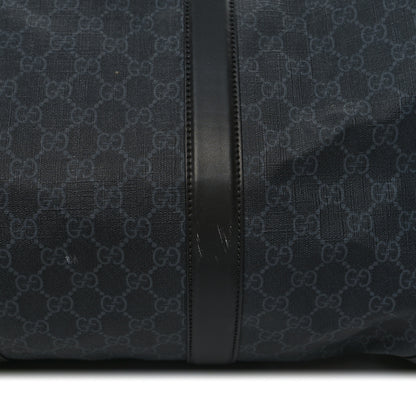 Gucci Soft GG Supreme Monogram Appia Calfskin Web Large Carry On Duffle Bag Black Grey 13 of 13