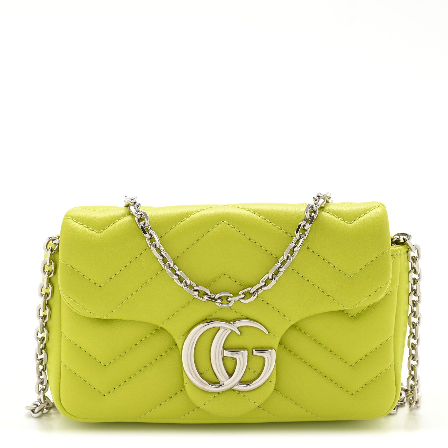 Gucci Lambskin Matelasse Mini GG Marmont Shoulder Bag Firefly 1 of 11