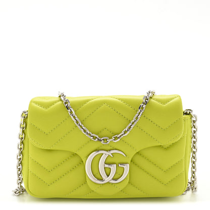 Gucci Lambskin Matelasse Mini GG Marmont Shoulder Bag Firefly 1 of 11