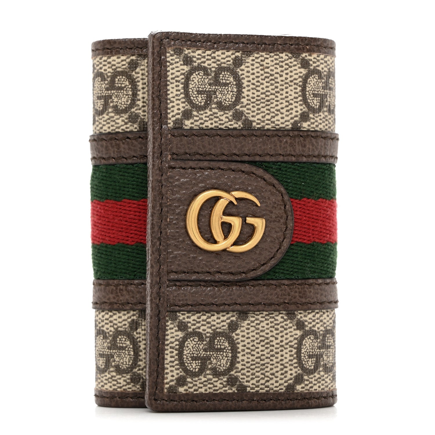 Gucci GG Supreme Monogram Web Ophidia 6 Key Holder Case Beige New Acero 1 of 9