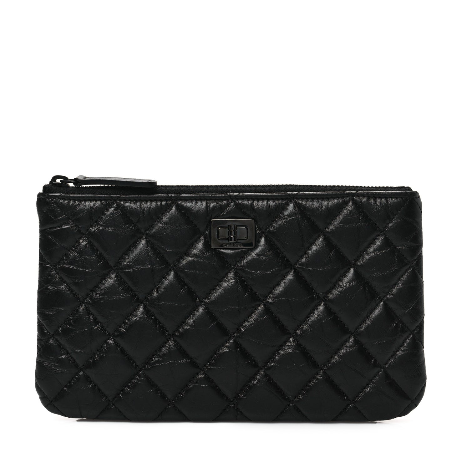 Aged Calfskin Quilted Medium Reissue Cosmetic Case So Black