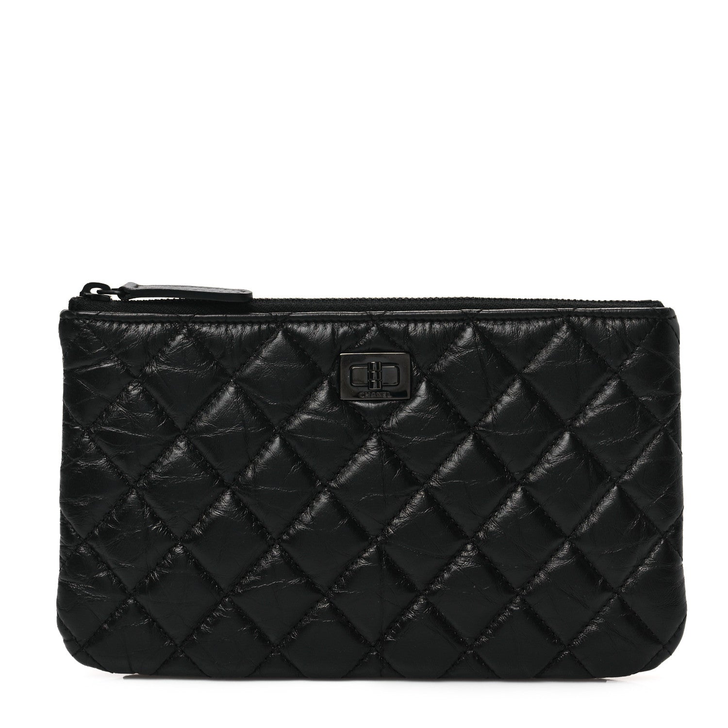 Chanel Aged Calfskin Quilted Medium Reissue Cosmetic Case So Black 1 of 7