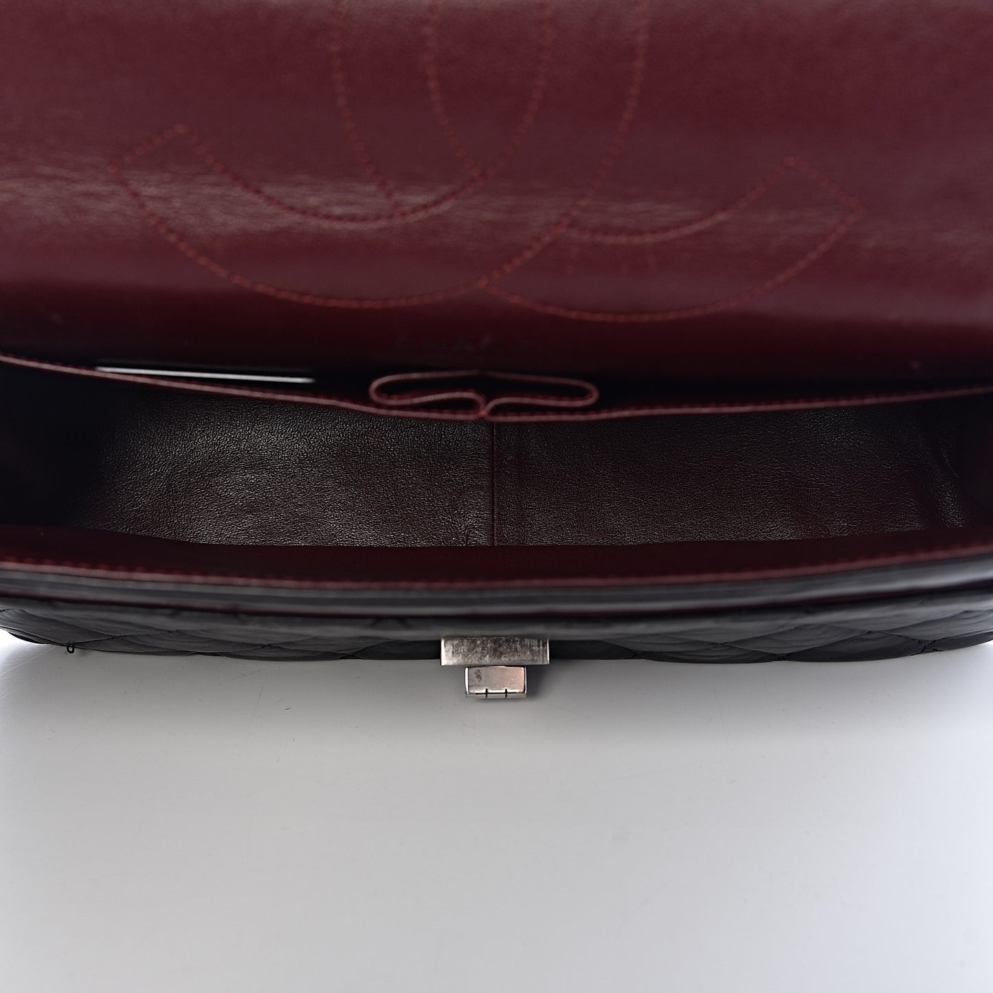 Aged Calfskin Quilted 2.55 Reissue 227 Flap Black