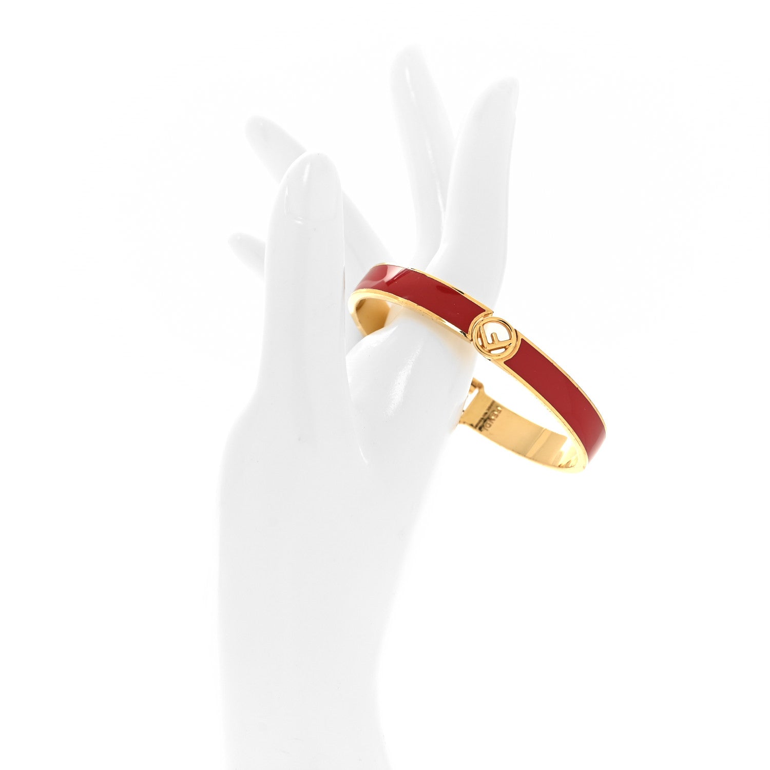 Fendi Enamel Metal F Is Fendi Bracelet M Red Gold 2 of 7