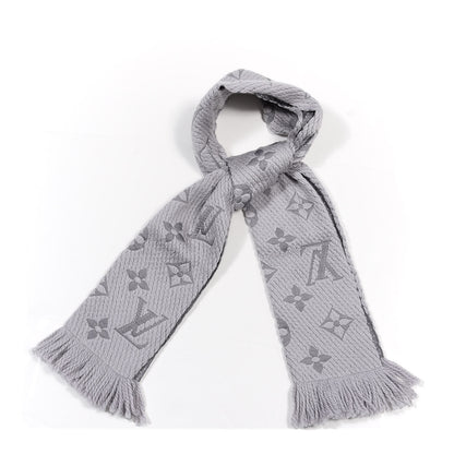 Louis Vuitton Wool Silk Logomania Scarf Pearl Grey 1 of 3