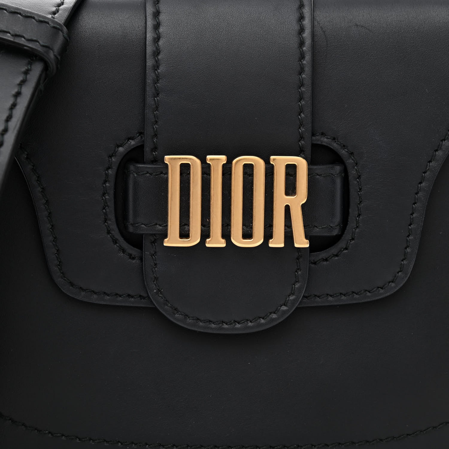 Christian Dior Calfskin D Fence Saddle Bag Black 8 of 11