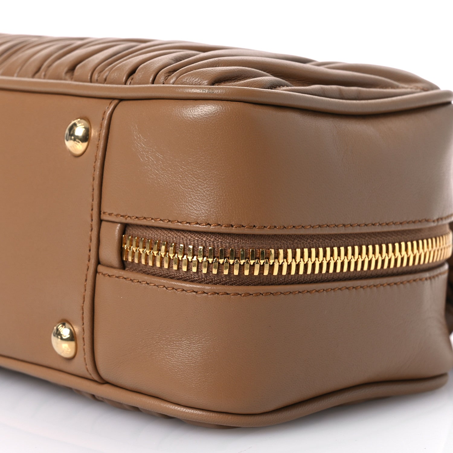 Miu Miu Nappa Matelasse Large Arcadie Top Handle Bag Caramel 11 of 13