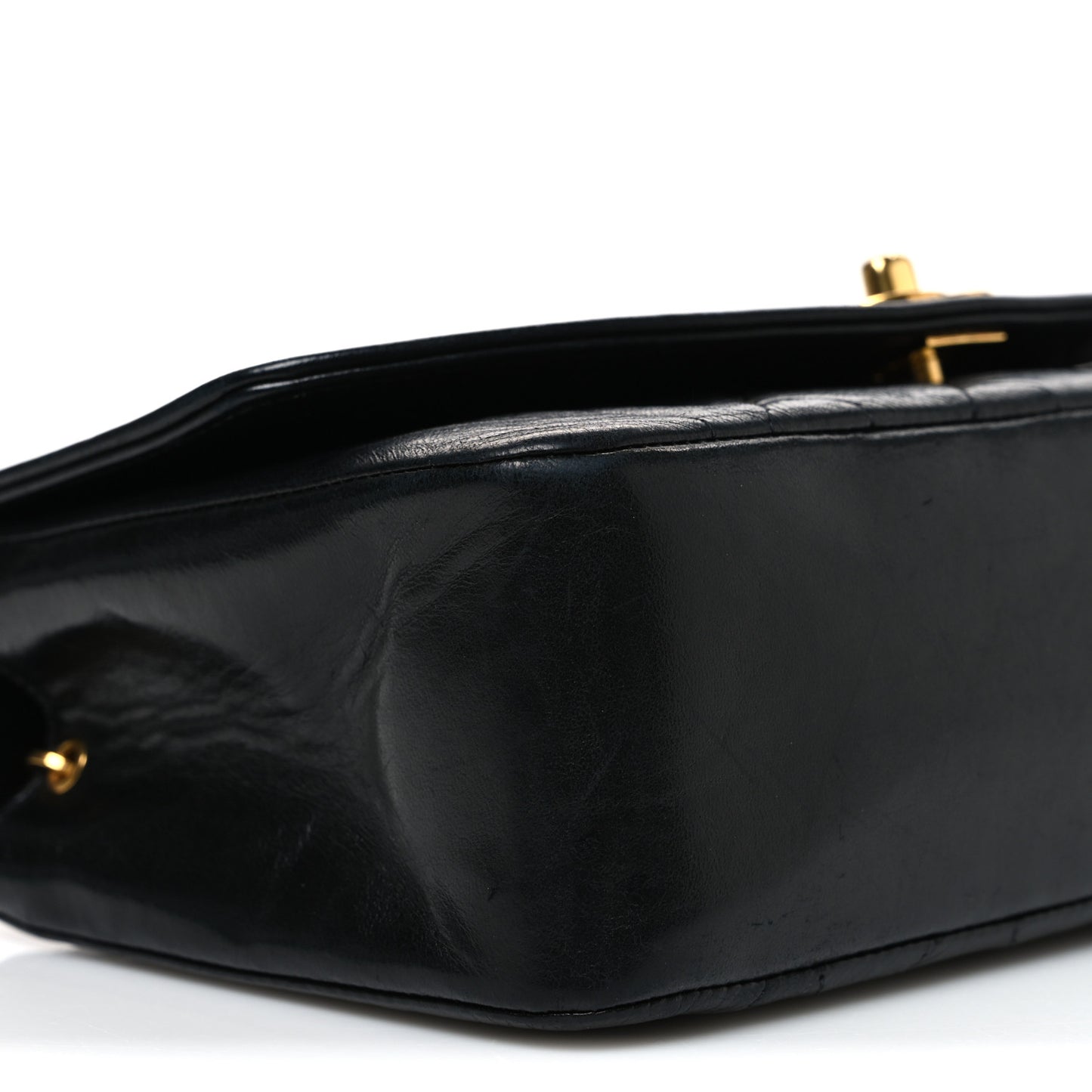 Lambskin Quilted Small Single Flap Black