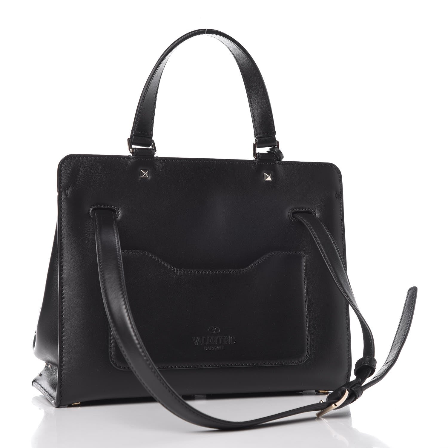 Valentino Garavani Calfskin Studded Medium Joylock Satchel Black 4 of 17