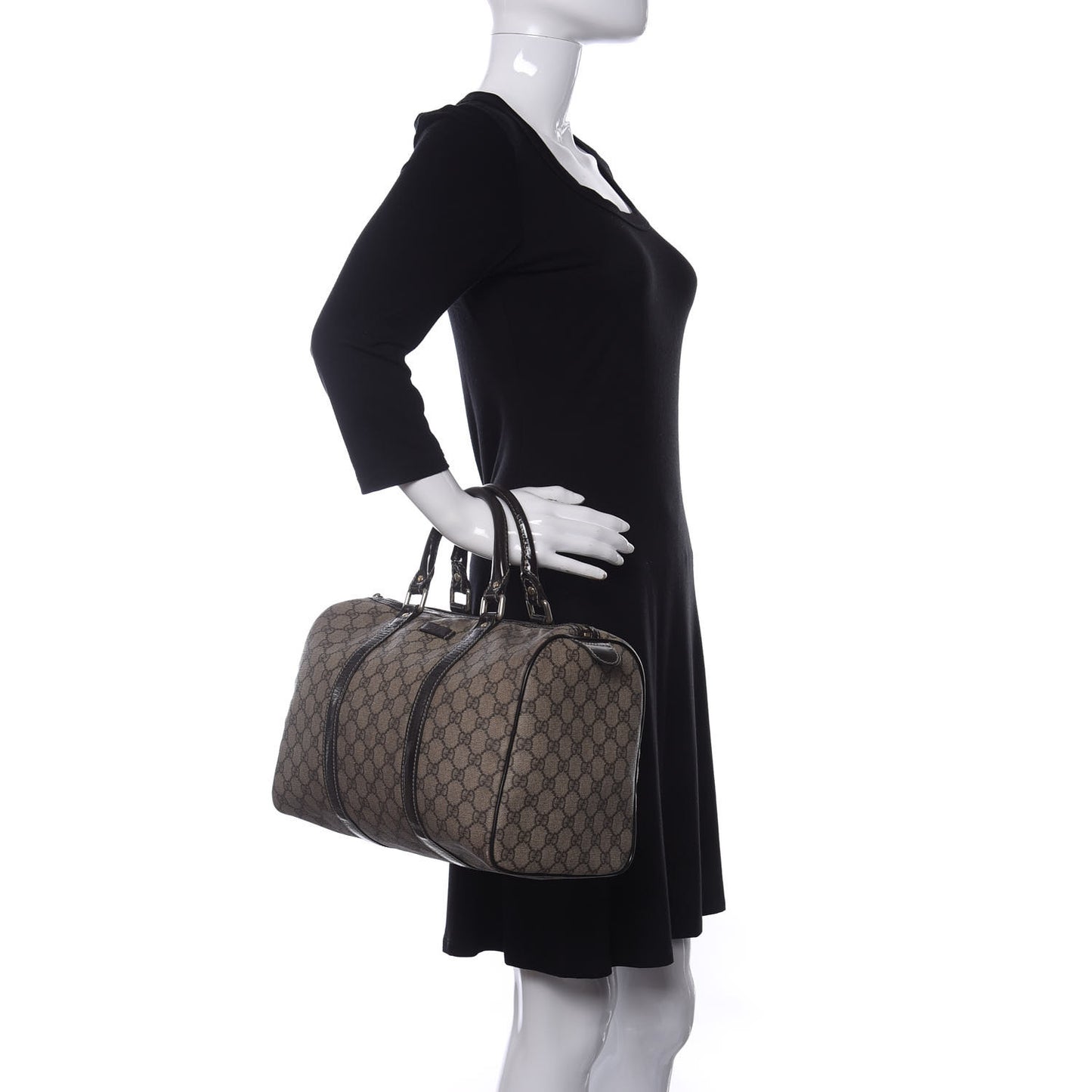 GG Plus Monogram Medium Joy Boston Dark Brown