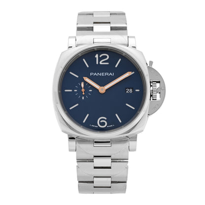 Panerai Stainless Steel 42mm Luminor Due Automatic Watch Blue PAM01124 1 of 6