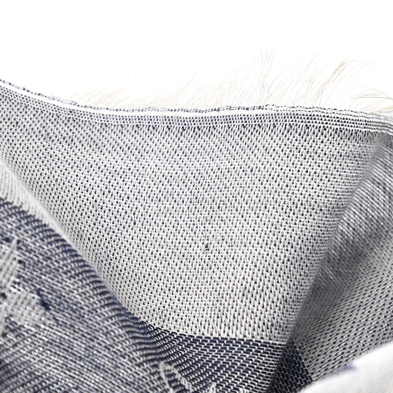 Louis Vuitton Silk Wool Monogram Denim Shawl Blue 5 of 7