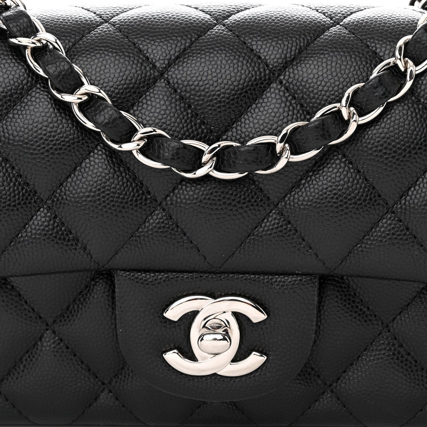 Caviar Quilted Mini Rectangular Flap Black