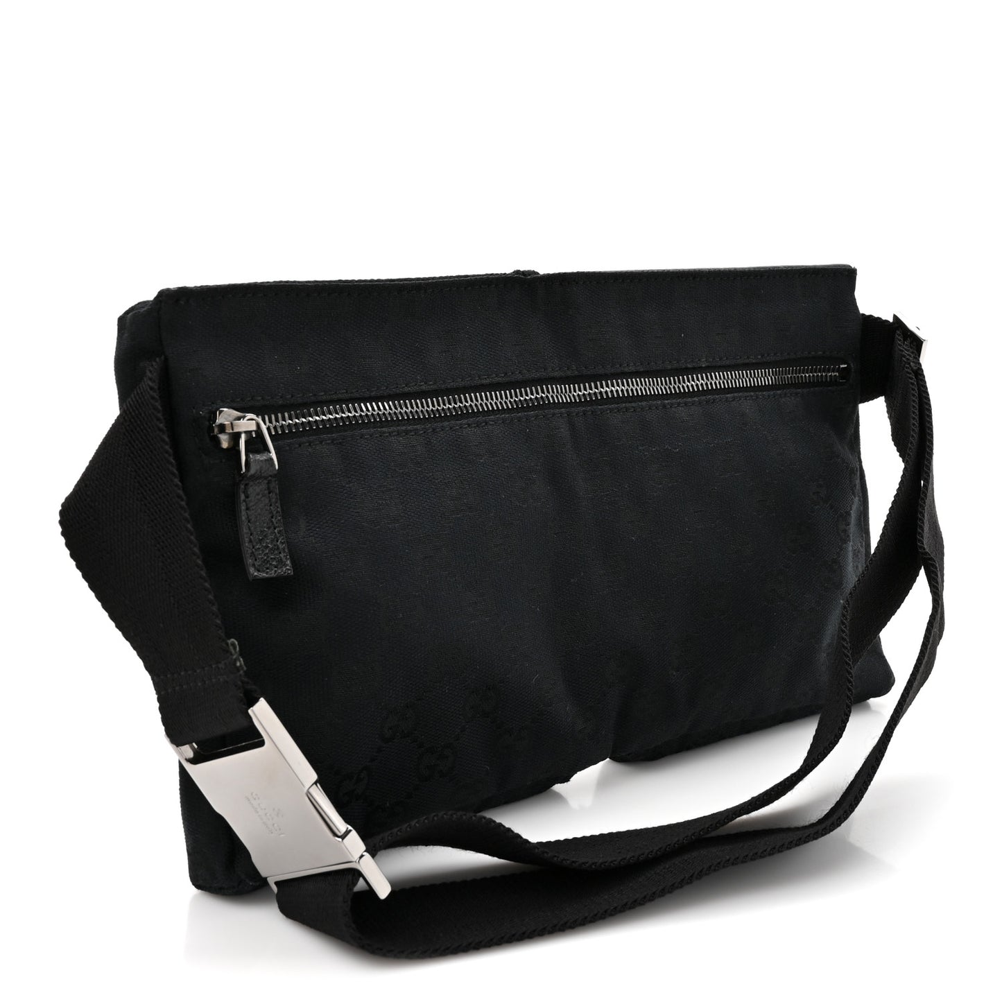 GG Monogram Double Pocket Belt Bag Black