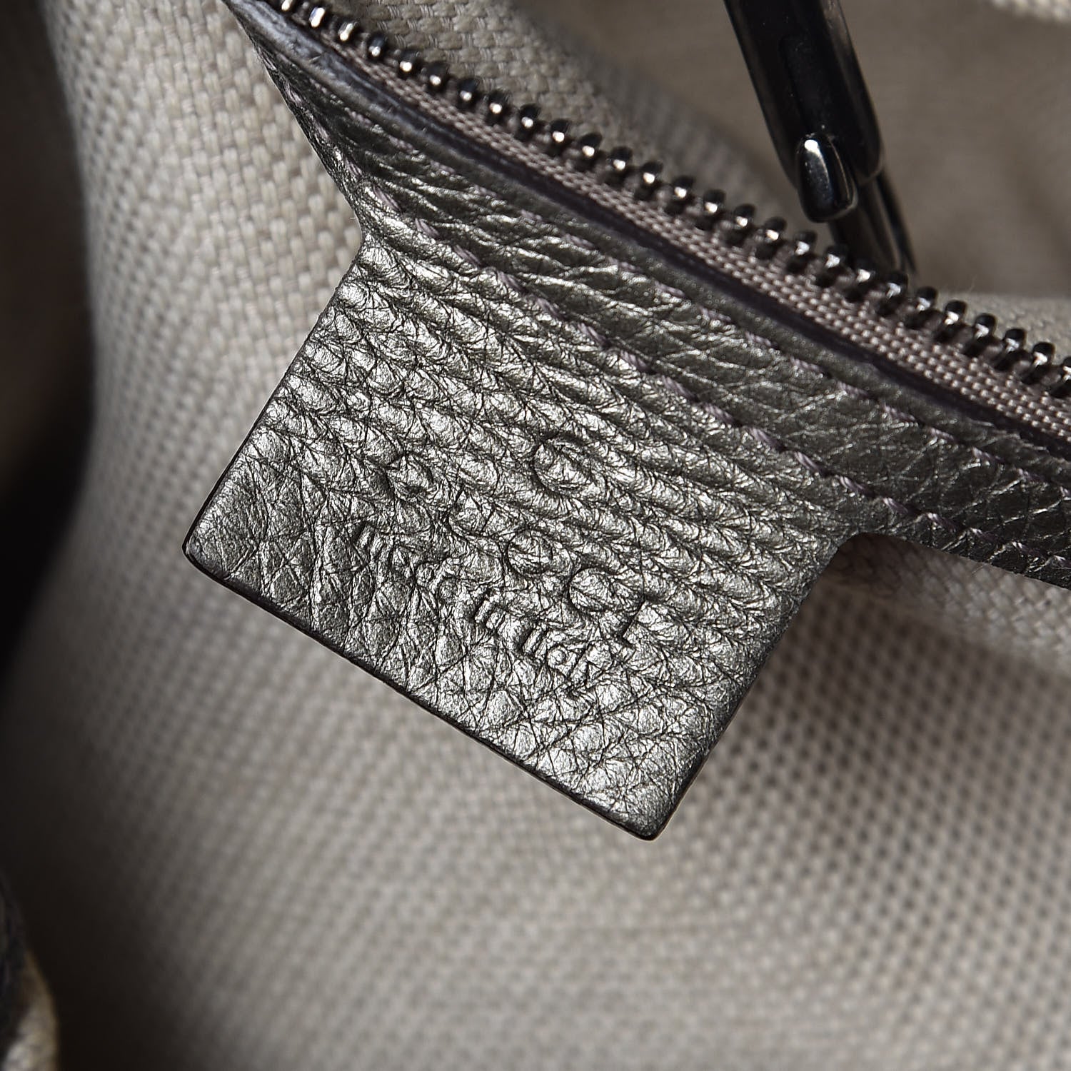 Gucci Metallic Pebbled Calfskin Medium Soho Chain Shoulder Bag Sasso 6 of 16