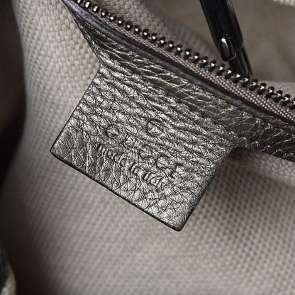 Gucci Metallic Pebbled Calfskin Medium Soho Chain Shoulder Bag Sasso 6 of 16