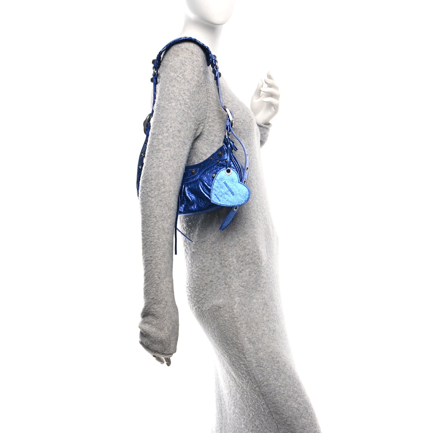 Metallic Arena Agneau Le Cagole Shoulder Bag XS Blue