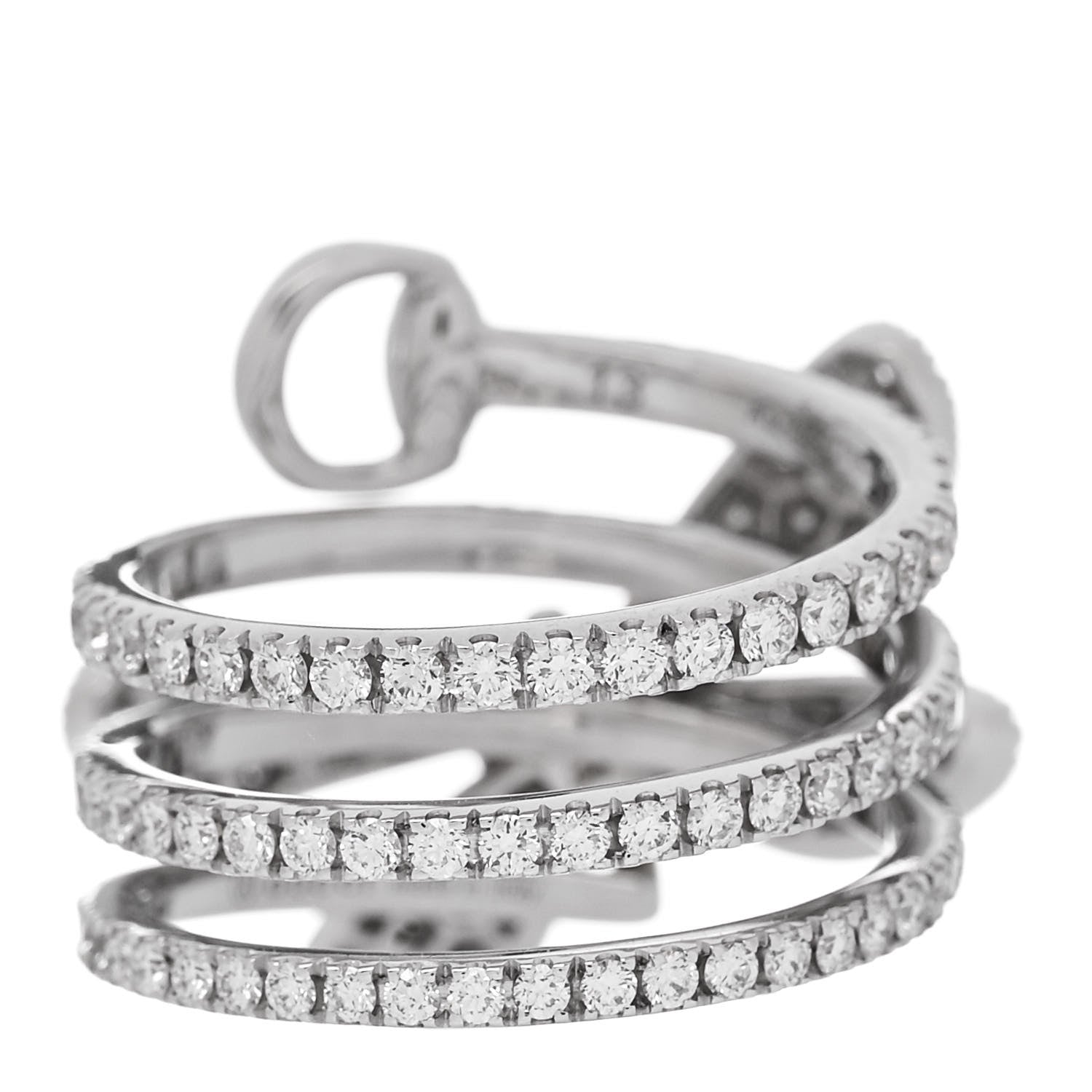 Gucci 18K White Gold Diamond Flora Butterfly Ring 53 6.25 3 of 6