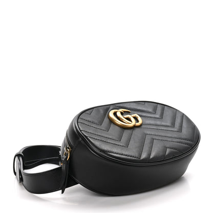 Gucci Calfskin Matelasse GG Marmont Belt Bag 95 38 Black 4 of 11