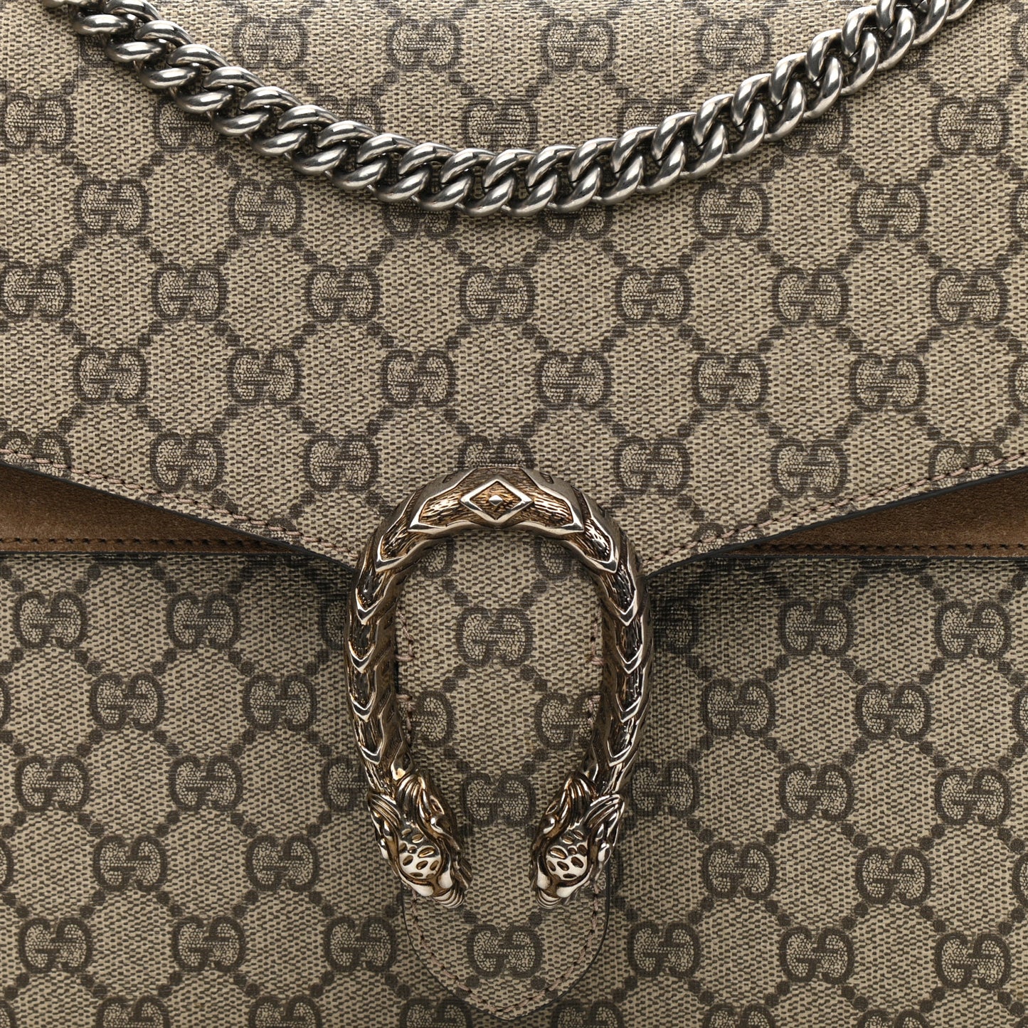 GG Supreme Monogram Medium Dionysus Shoulder Bag Taupe