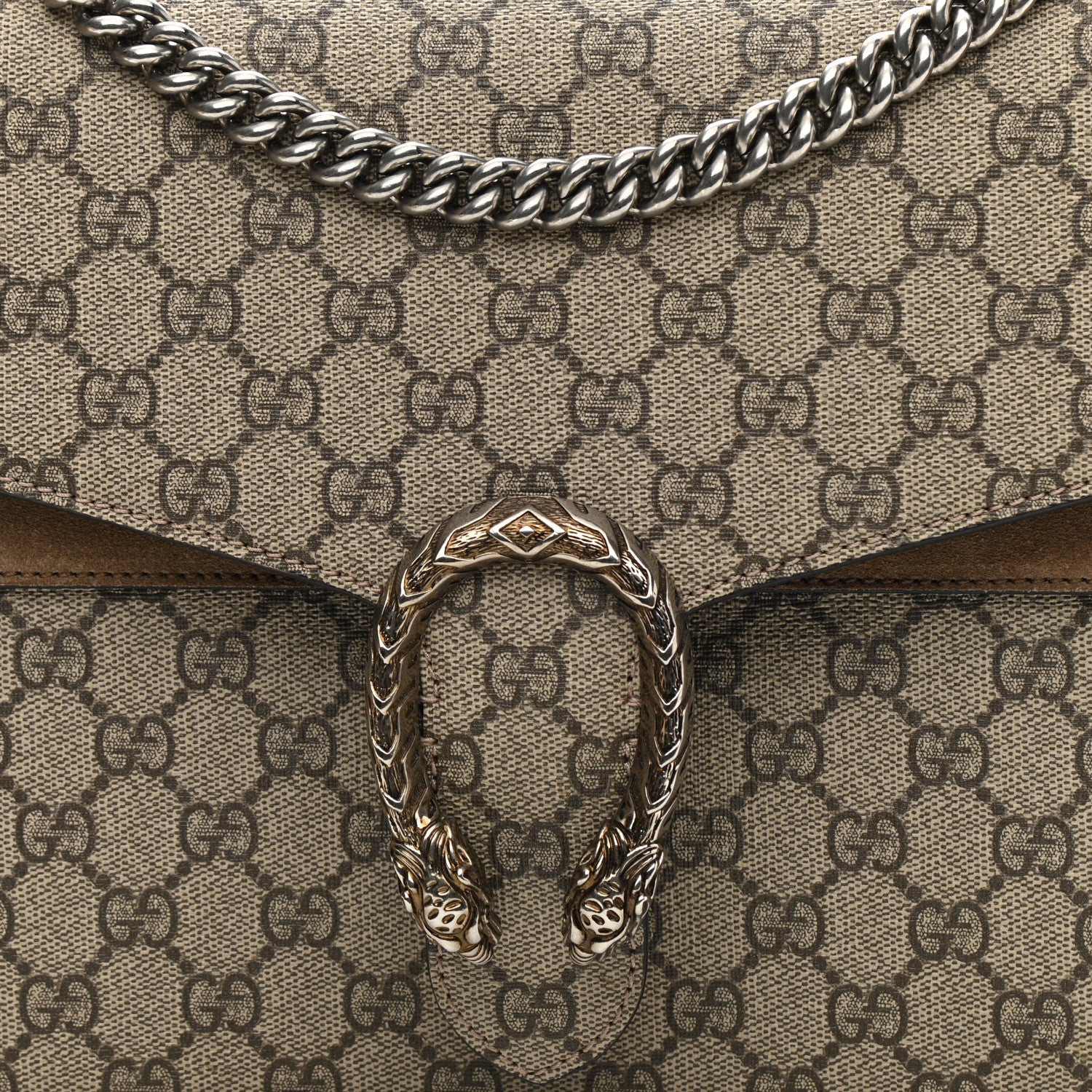 Gucci GG Supreme Monogram Medium Dionysus Shoulder Bag Taupe 8 of 10