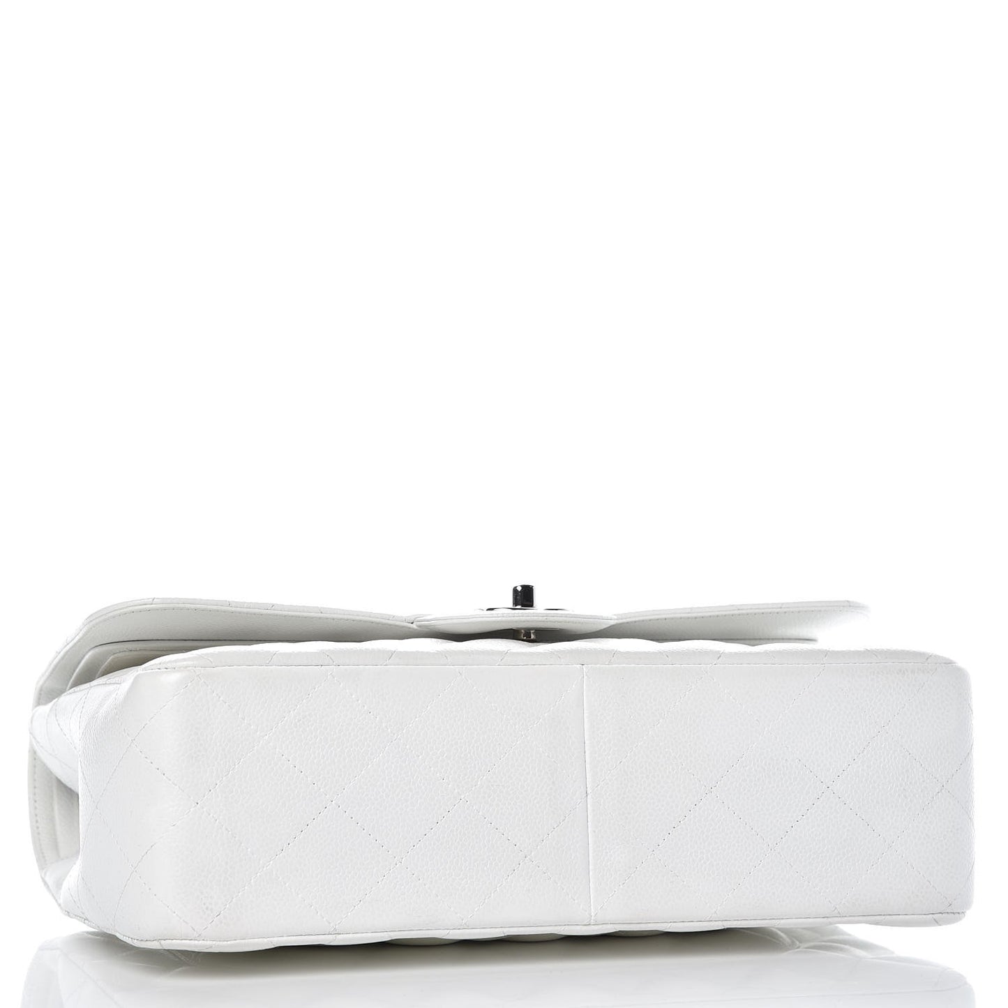 Caviar Quilted Jumbo Double Flap White