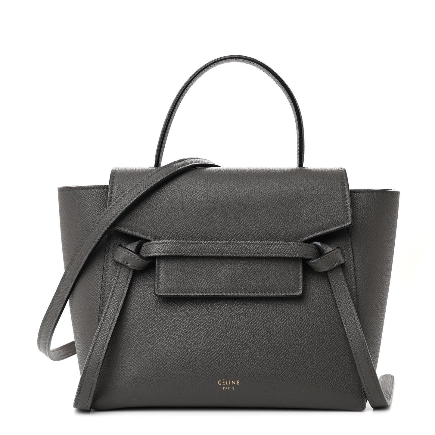 Grained Calfskin Nano Belt Bag Grey