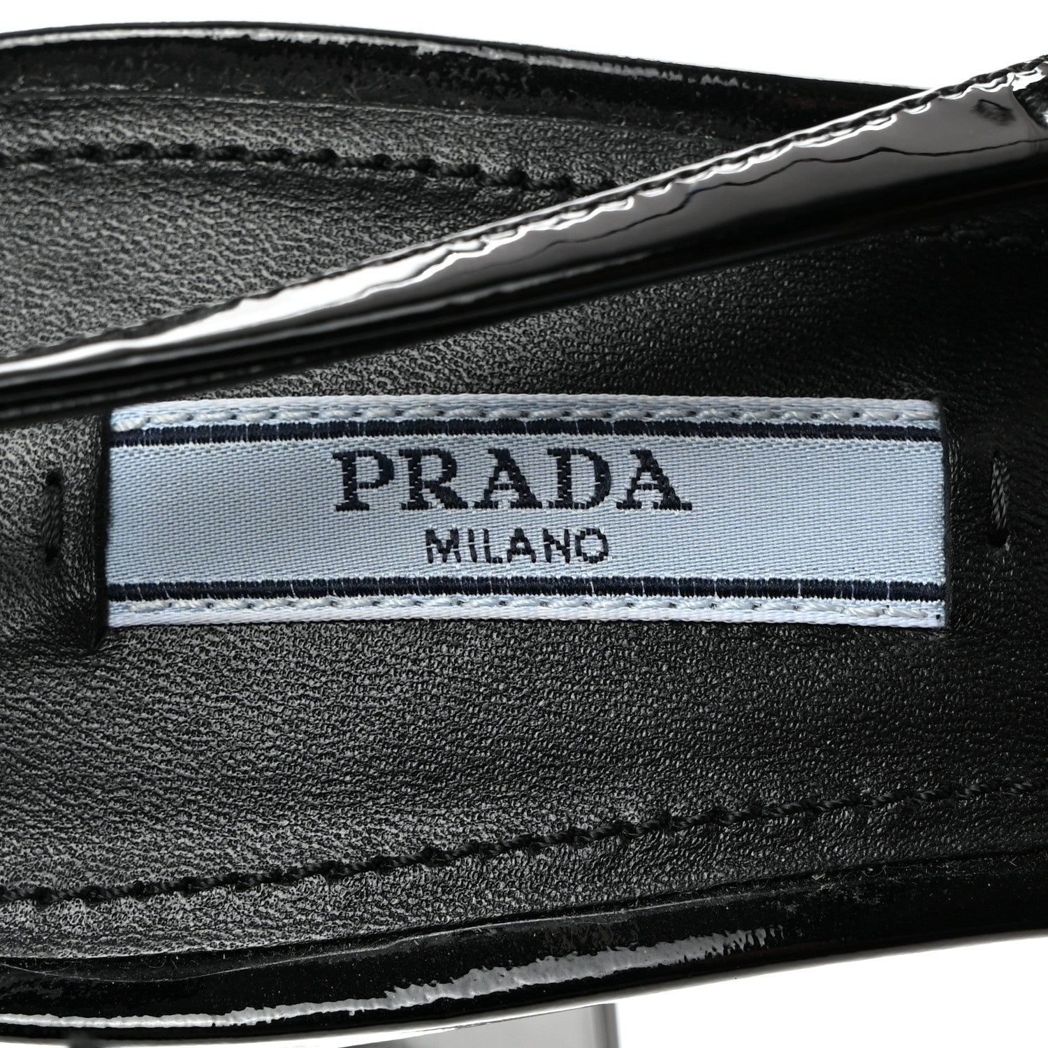 Prada Patent Triangle Logo Slingback Pumps 37 Cipria 6 of 8