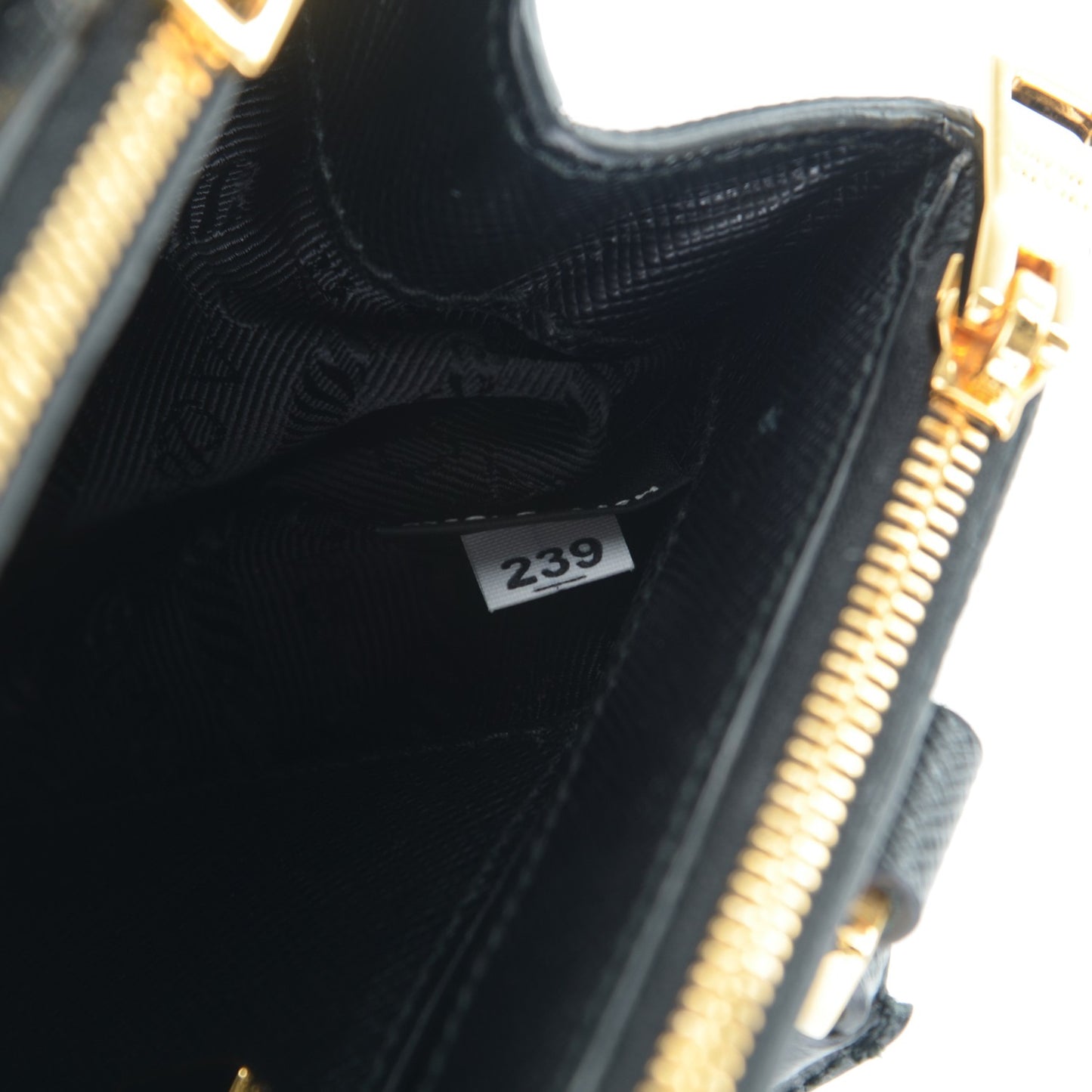 Saffiano Lux Micro Galleria Double Zip Tote Black