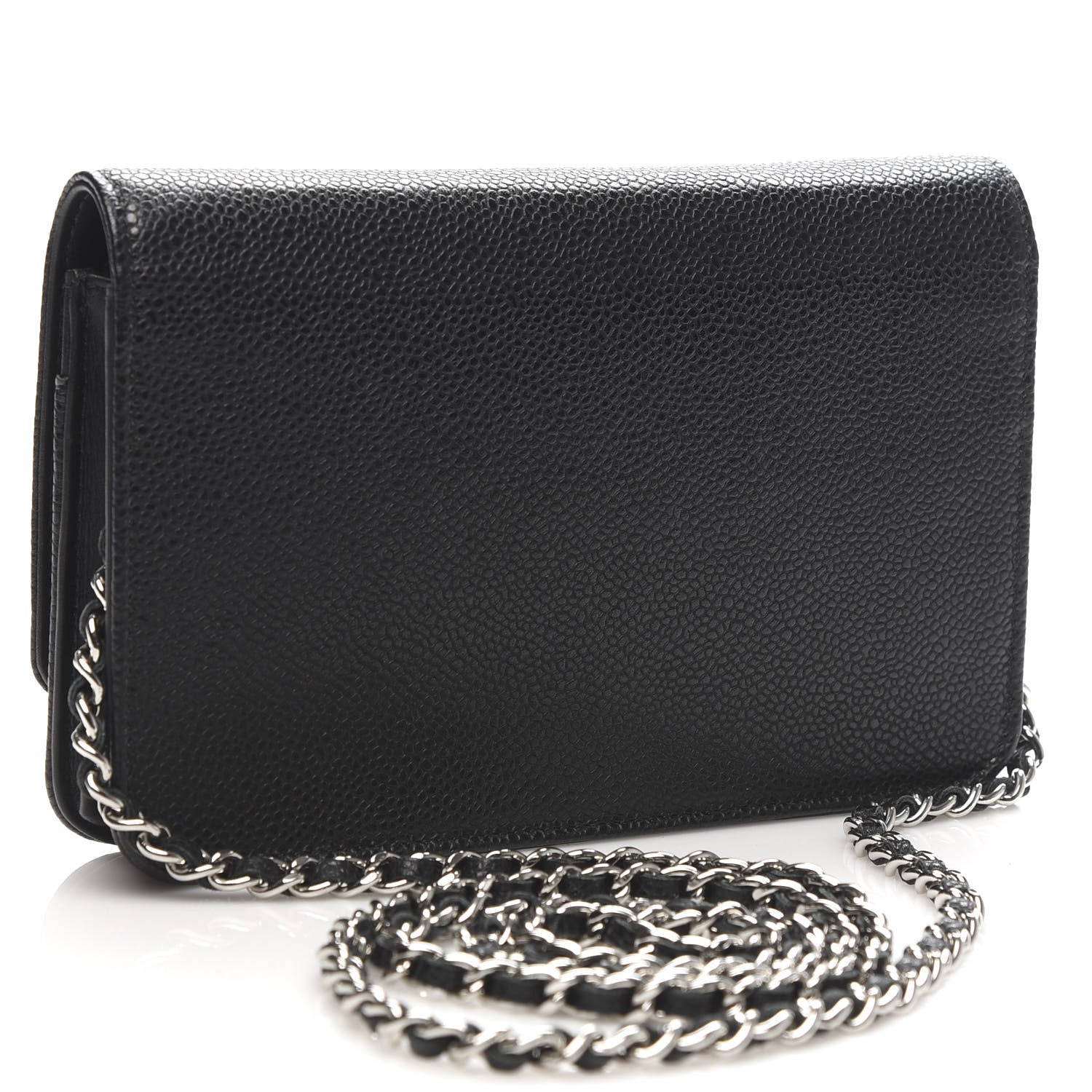 Chanel Caviar Timeless CC Wallet On Chain WOC Black 3 of 12