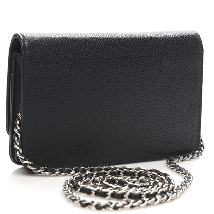 Chanel Caviar Timeless CC Wallet On Chain WOC Black 3 of 12