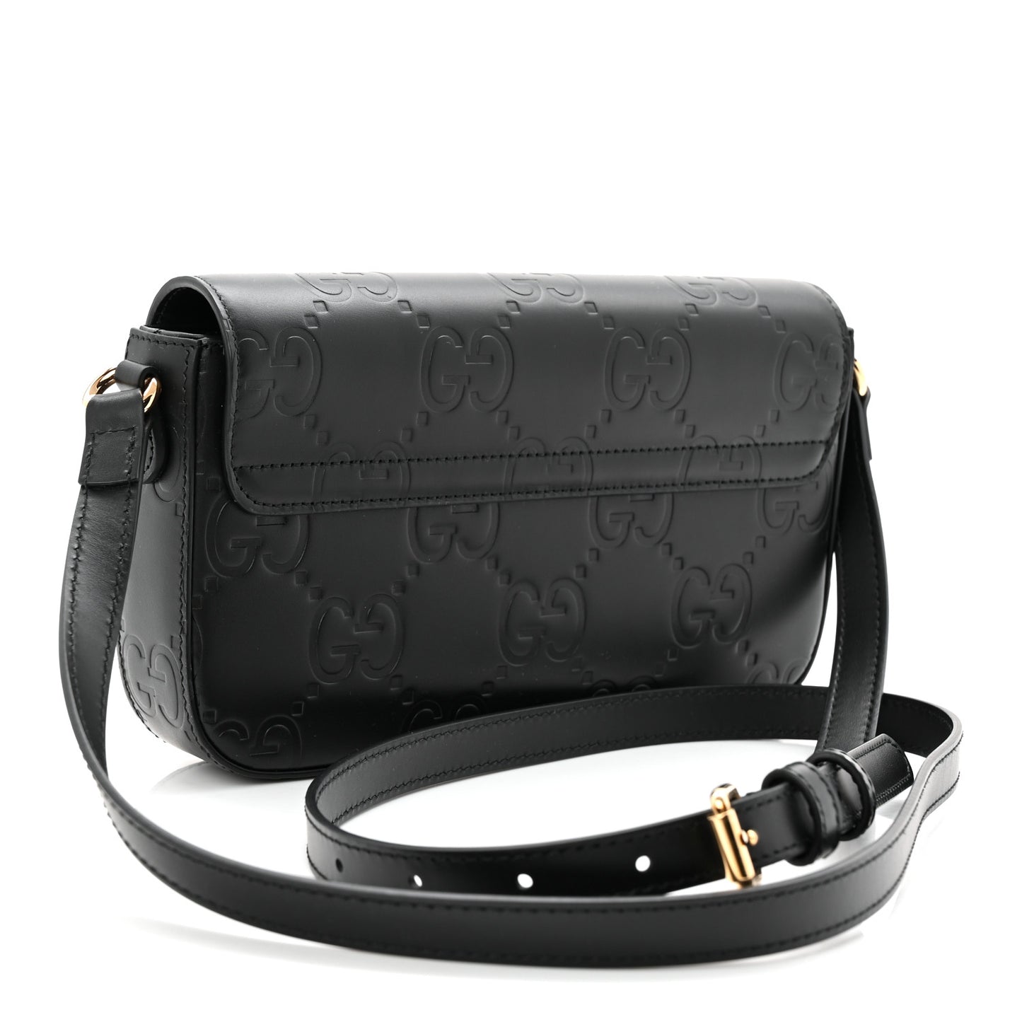 Gilbert Calfskin GG Super Mini Shoulder Bag Black
