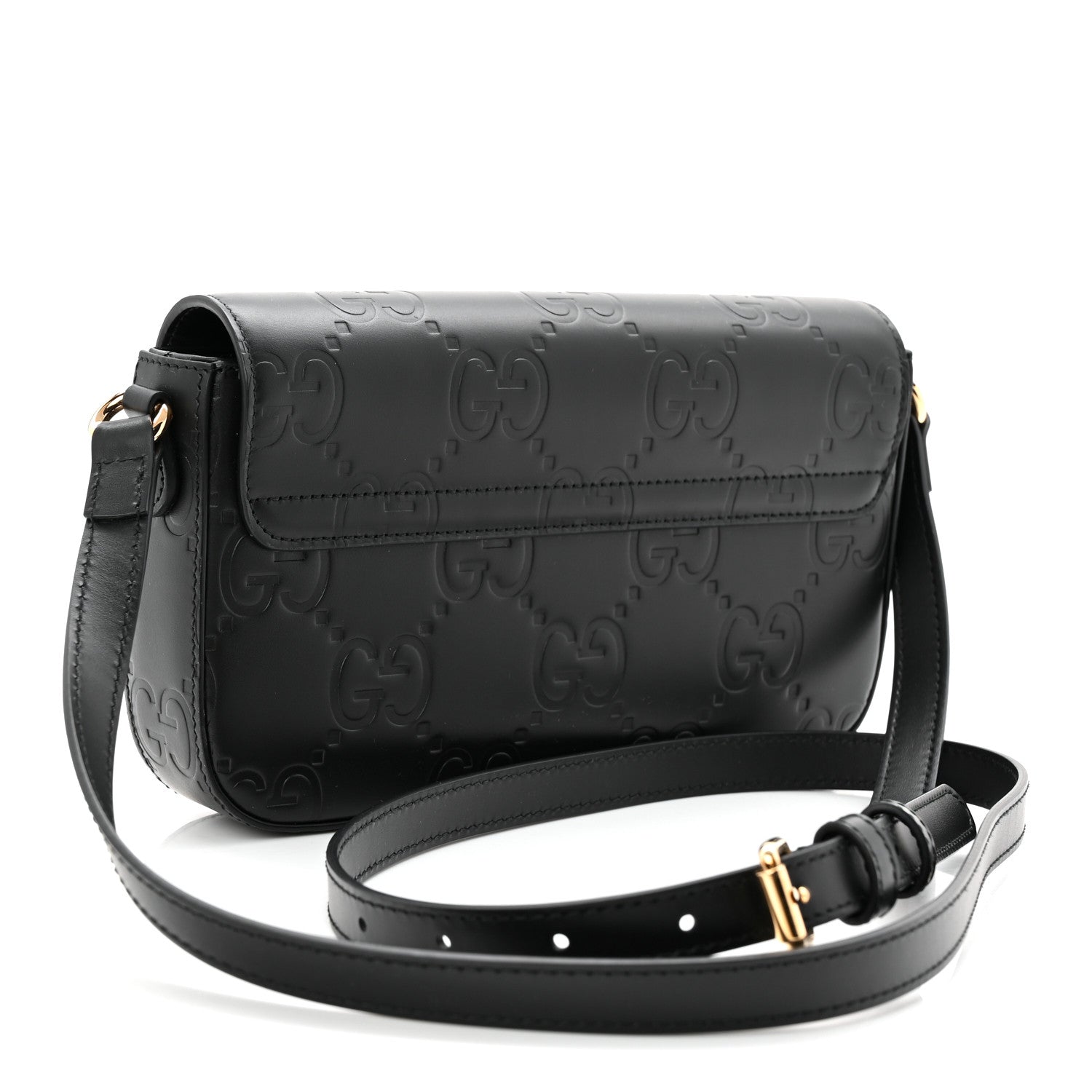 Gucci Gilbert Calfskin GG Super Mini Shoulder Bag Black 3 of 10
