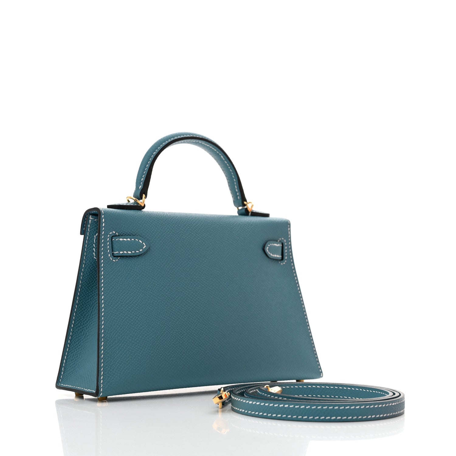 Hermes Epsom Mini Kelly Sellier 20 New Blue Jean 3 of 11