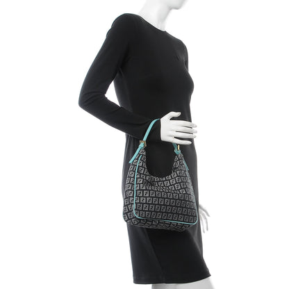 Fendi Zucchino Mini Hobo Black White Azzurro 2 of 9