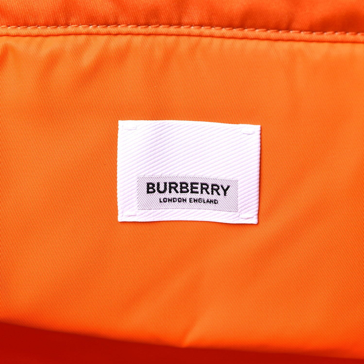 Burberry Nylon London England Print Logo Flat Tote Orange 5 of 7