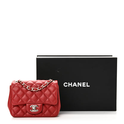 Chanel Lambskin Quilted Mini Square Flap Red 13 of 13