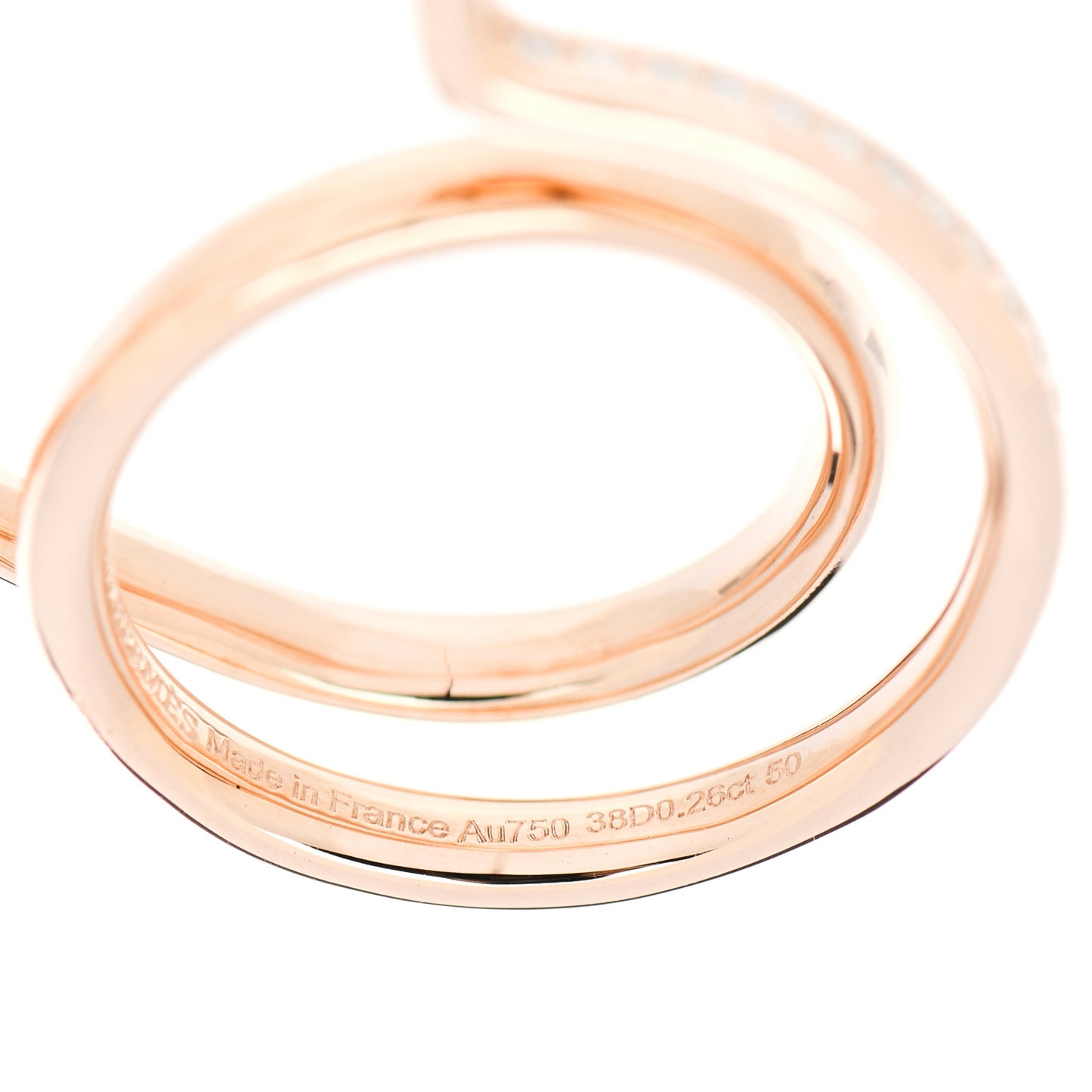18K Rose Gold Diamond Vertige Coeur Double Ring 50 5.25