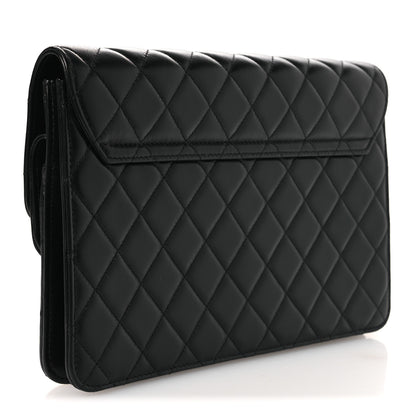 Chanel Lambskin Quilted Flap Clutch Black 3 of 14