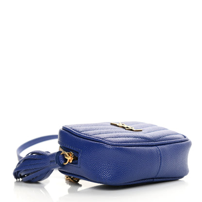 Saint Laurent Grain De Poudre Matelasse Monogram Baby Lou Camera Bag Sapphire Blue 4 of 11
