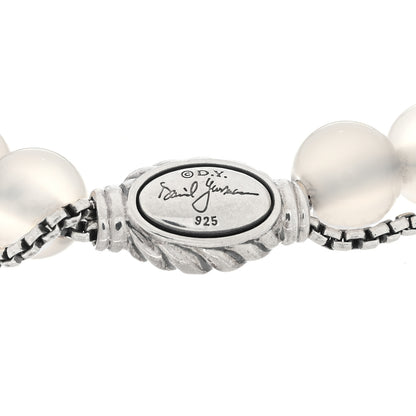 David Yurman Sterling Silver Chalcedony 8mm Spiritual Beads Adjustable Bracelet 3 of 3